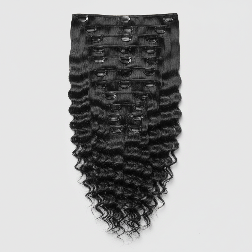 Tape in Extension - Deep Curly 32” Ash Black