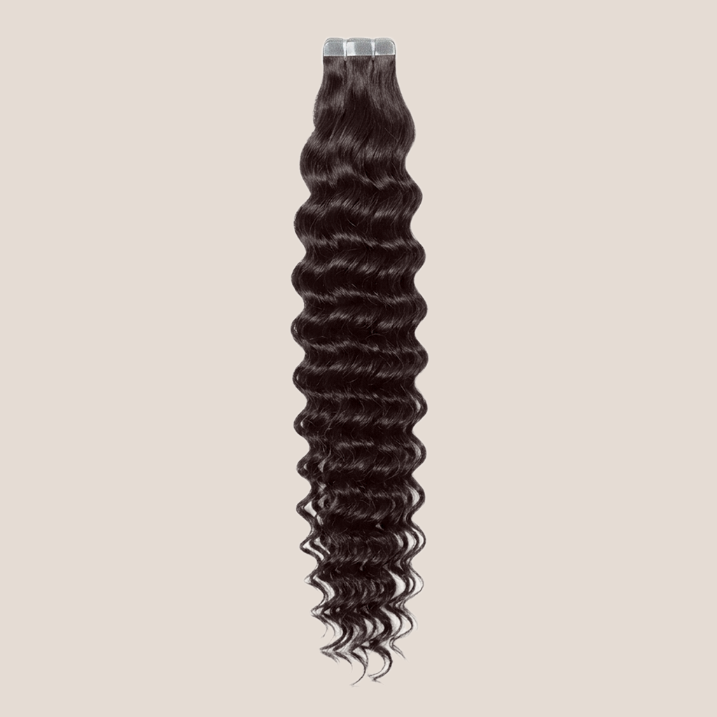 Tape in Extension - Deep Curly 26” Dark Chestnut Brown (100g)