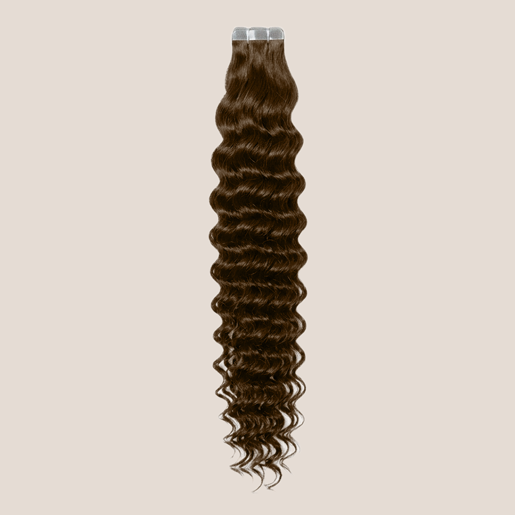 Tape in Extension - Deep Curly 26” Medium Brown (100g)