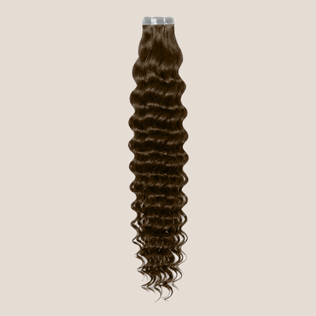Tape in Extension - Deep Curly 30” Light Ash Brown (200g)