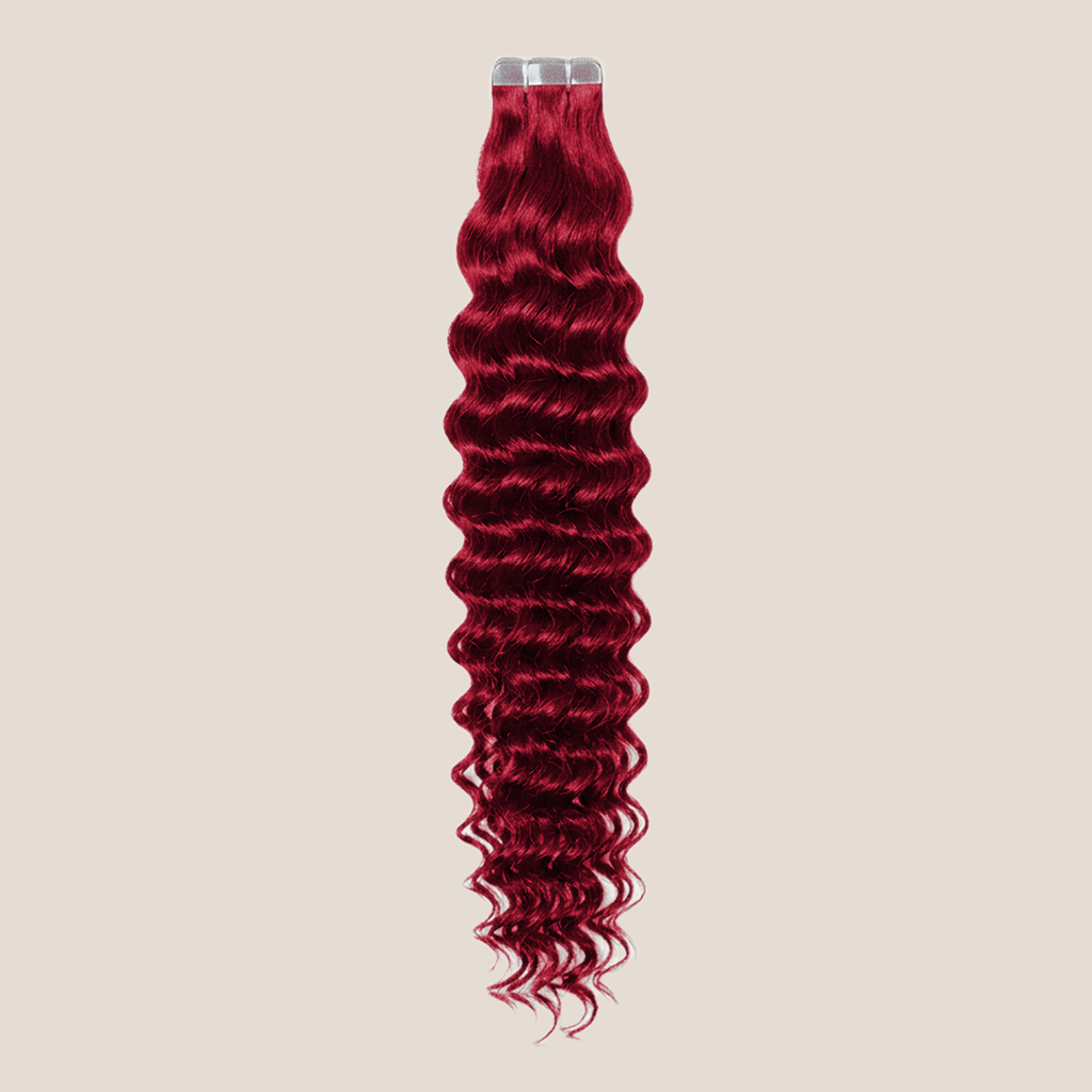 Tape in Extension - Deep Curly 22” Bright Red (100g)