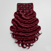 Seamless Clip in Extension - Kim K Wavy 30” Deep Red