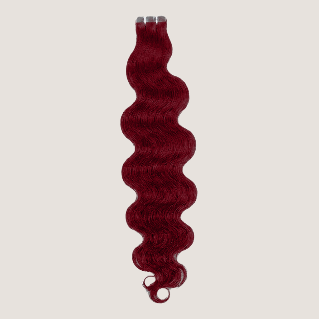 Tape in Extension - Natural Wavy 20” Deep Red (150g)