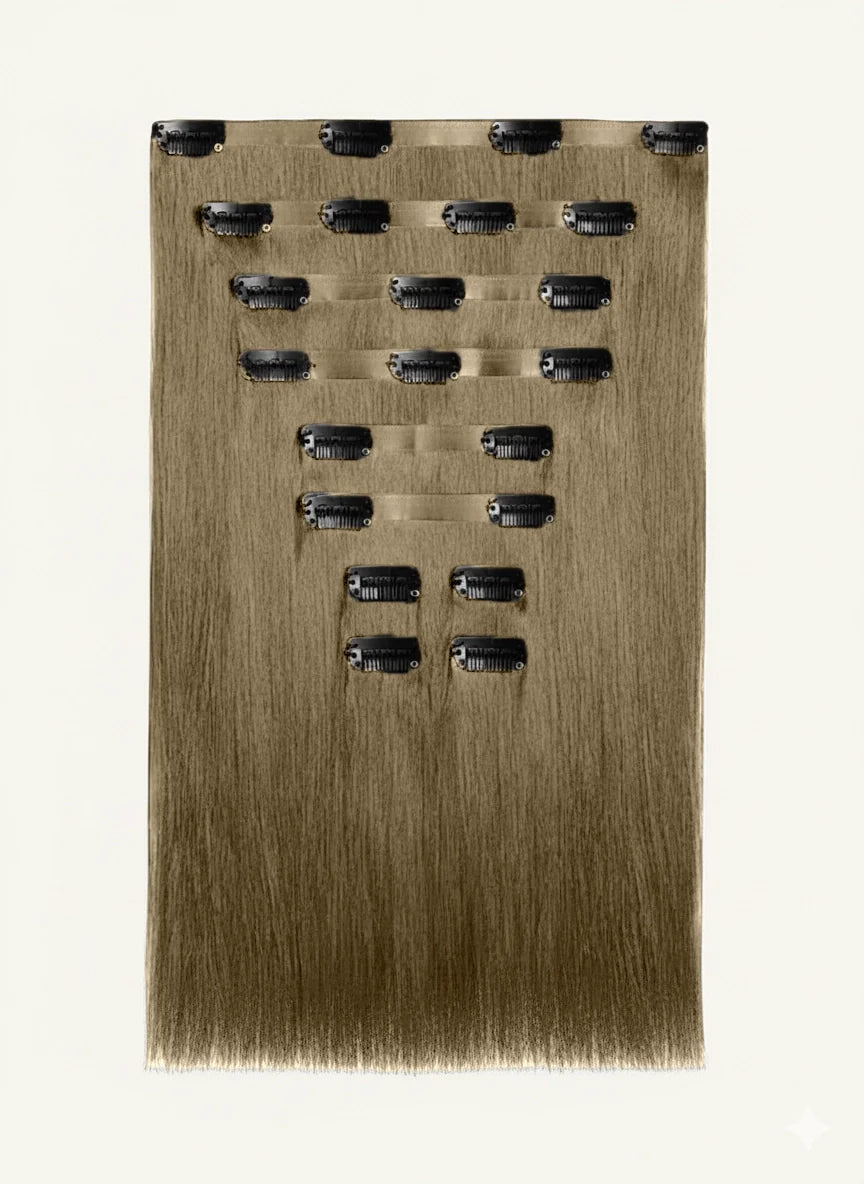 Seamless Clip in Extension - Straight 20” Champagne Blonde