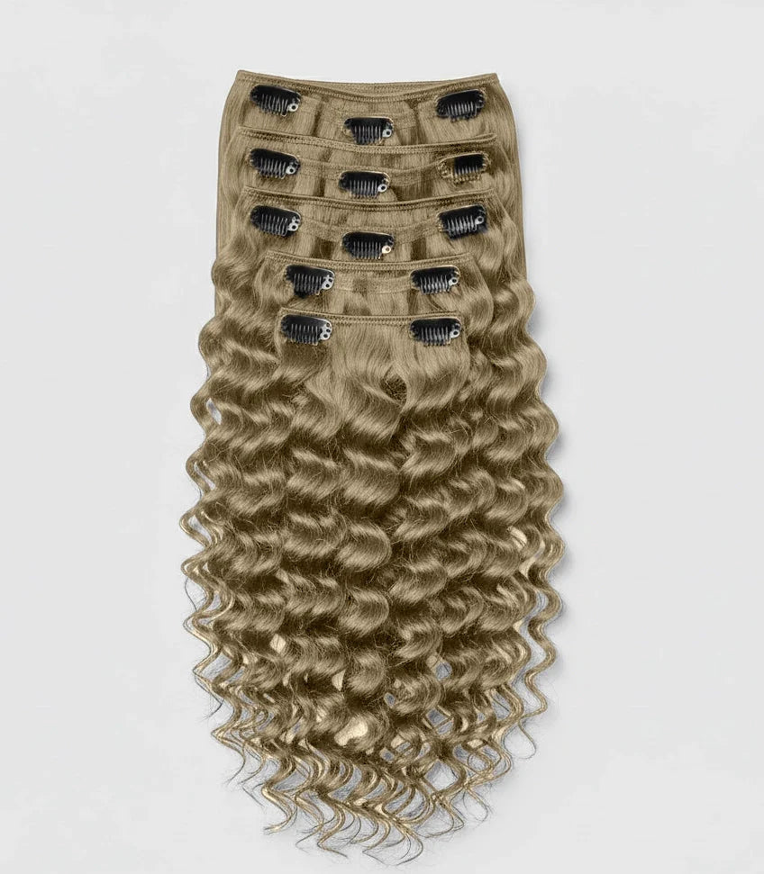 Seamless Clip in Extension - Water Wavy 28” Champagne Blonde