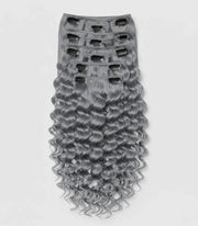 Seamless Clip in Extension - Water Wavy 26” Silver Blonde