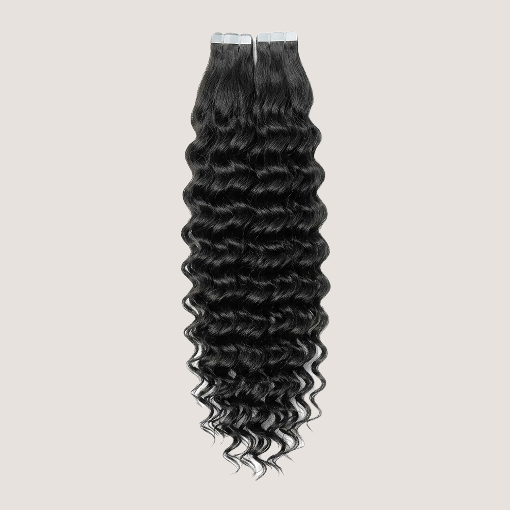 Tape in Extension - Water Wavy 28” Ash Black (150g)