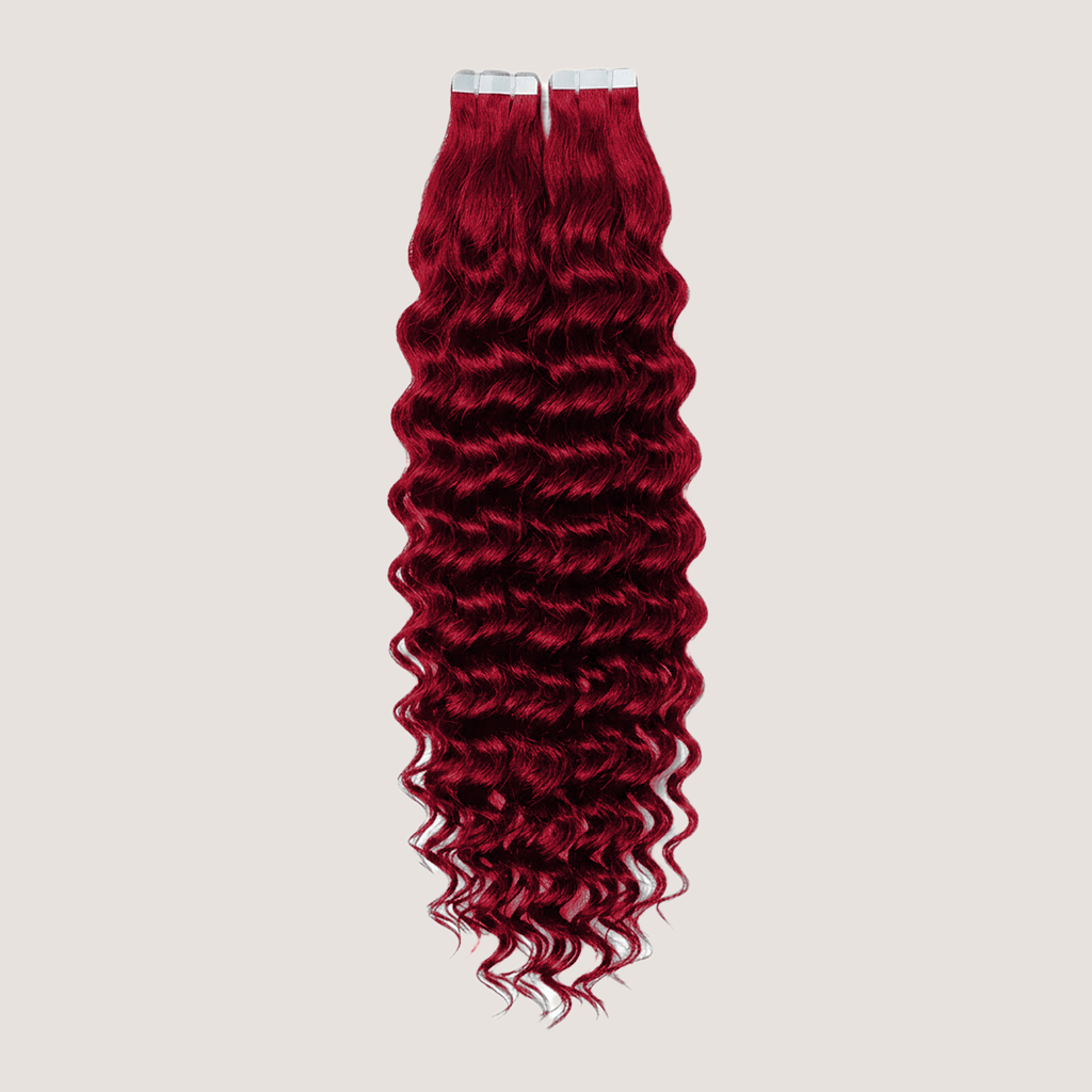 Tape in Extension - Water Wavy 22” Bright Red (100g)